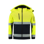 Dvojfarebná pánska bunda Rimeck EN ISO 20471 Softshell MLI-T5297 fluorescenčná žltá