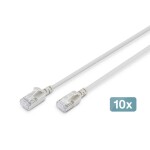 Digitus DK-1632-A-020S-10 RJ45 sieťové káble, prepojovacie káble CAT 6A 2 m sivá 1 ks; DK-1632-A-020S-10