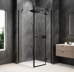 POLYSAN - GLOBE BLACK štvorcová sprchová zástena 900x900, číre sklo, pravé GB1090-3315RB