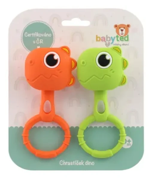 BABYTED Hrkálka Dino 2 ks / Silikón / 13 cm / 0m+