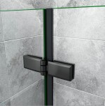 H K - Vaňová zástena S22 110x140 - dvojdielna sklopná, čierna, číre sklo SE-S22-110B