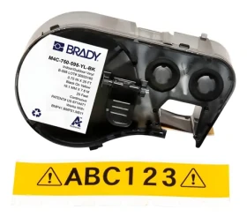BRADY štítky pre M410, BMP41, M510, BMP51, BMP53, M511 / Štítky do tlačiarne / čierna tlač / žltý podklad / 19 mm (M4C-750-595-YL-BK)
