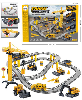 Mamido Mamido Závodná dráha stavenisko s pohyblivým žeriavom a autíčkami 1:64 MT1339