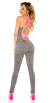 Trendy workout jumpsuit with sexy back neonorange L