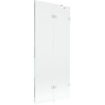 MEXEN/S - Lunar vaňová zástena 2-krídlová pravá 80 x 150, transparent, biela 897-080-100-20-00-P