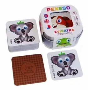 Pexeso Zvieratká v plechovej krabičke