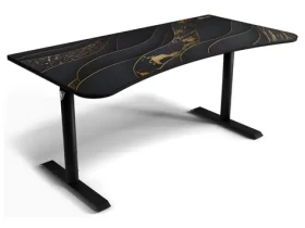 Arozzi ARENA Gaming Desk Black Gold / Herný stôl / D: 160cm / Š: 82cm / V: 71cm (ARENA-BK-GOLD)