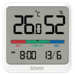 CT-01/W bílá / Teploměr a vlhkoměr / LCD displej / hodiny a datum / magnetický držák (SAVCT-01/W)