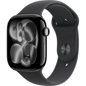 Apple Watch Series 11 GPS+Cellular 46mm Klavírno čierne hliníkové telo - Čierny športový remienok M/L / 160-210 mm (MFC44MP/A)