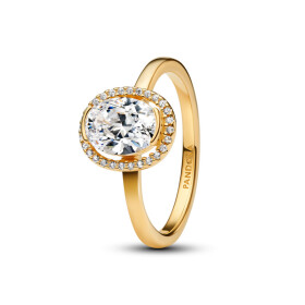 Pandora Elegantný pozlátený prsteň so zirkónmi Shine 163554C01 52 mm