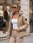 Dámska prechodová bunda s odnímateľnou kapucňou, farba kamelová, FashionStreet TY5780 XXL