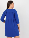 Kobaltově modré minišaty plus size s kapsami od Dalenne L / XL