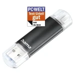 HAMA Laeta Twin čierna / Flash disk / USB 3.0 / 64 GB / 45 MB / s / micro USB (00124000)