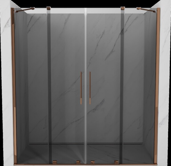 MEXEN/S - Velar Duo posuvné sprchové dvere 180, grafit, ružové zlato 871-180-000-42-60