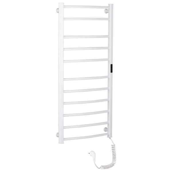 CERANO - Elektrický sušiak uterákov Luca, s displejom - 187 W - biela lesklá - 1160x550 mm LIV-W-EG-11-55