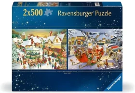 Ravensburger Puzzle Vianočný trh a Štedrovečerná večera