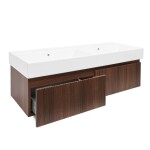 Kúpeľňová skrinka s umývadlom SAT Evolution 118x30x44, 8 cm orech mat SATEVO120NAU2 SATEVO120NAU2