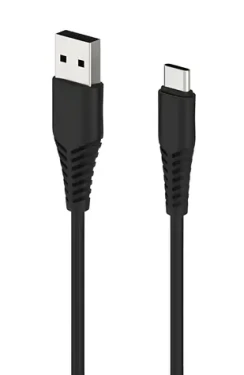 2GO čierna / Dátový kábel / USB-A na USB-C / 1 m (797281)