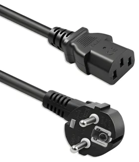 Napájací kábel Schuko uhlový - IEC C13 / Napájací kábel / CEE7/7 - IEC C13 / 3x1 mm2 / 1,8 m (54619)