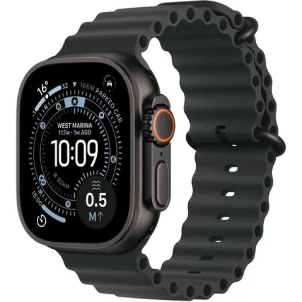 Apple Watch Ultra 3 (2025) GPS+Cellular 49mm Čierne titánové telo - Čierny oceánsky remienok / 130-200mm (MF0J4QC/A)