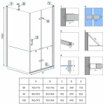 REA/S - Sprchová kabína Molier Chrom 80x90 KPL-K0367