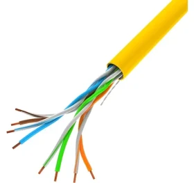 UTP kábel Cat5e LCU5-12CU-0305-Y žltý / Inštalačný kábel / drôt CU / 305 m / 100 MHz / AWG24 (LCU5-12CU-0305-Y)