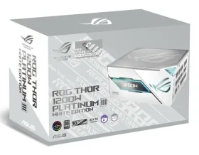 Asus ROG-THOR-1200P3-WHT-GAMING-E biela / Zdroj / ATX 3.1 / 1200W / 80 PLUS Platinum / Plne modulárny / OLED displej (90YE00V9-B0NA00)