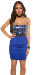 Sexy Bandeau-minidress with sequins and peplum