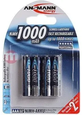 Ansmann 1000 Micro / Akumulátor AAA / NiMH / 1,2 V / 1000 mAh / 4 ks (5030882)