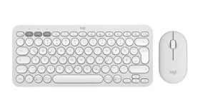 Logitech Pebble 2 Combo biela / Set klávesnica s myšou / Bezdrôtový / Bluetooth + Logi Bolt / tiché klávesy / multi-device (920-012204)