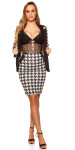 Sexy KouCla pencil skirt in houndstooth pattern blackwhite S