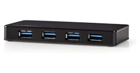 Nedis USB hub 4 porty / USB hub / 4X USB-A / USB 3.2 Gen 1 5 Gbps / sieťové napájanie (UHUBU3420BK)