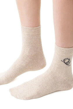 Dámske vzorované ponožky 099 béžová melanž 35-37