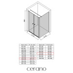 CERANO - Sprchovací kút Antelo L - Ľ/P - 6 mm - čierna matná, transparentné sklo - 120x70 - otočný CER-666352