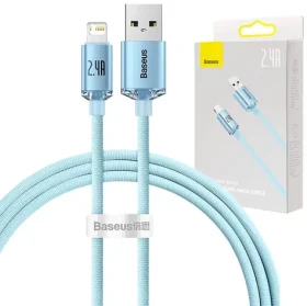 Baseus CAJY001103 Crystal Shine Kábel USB-A do Lighting 1.2m modrá / USB-A (M) - Lightning (M) (CAJY001103)