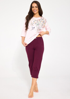 Pyžamo Cornette 1105/497 Floris 2 3/4 S–2XL Růžová L