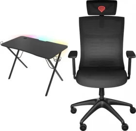 Genesis Holm 200 RGB + Astat 200 G2 čierna / Herný stôl a kreslo / 113×60 cm (M-9117780)