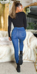 Sexy Highwaist Skinny Jeans with glitter detail denimblue