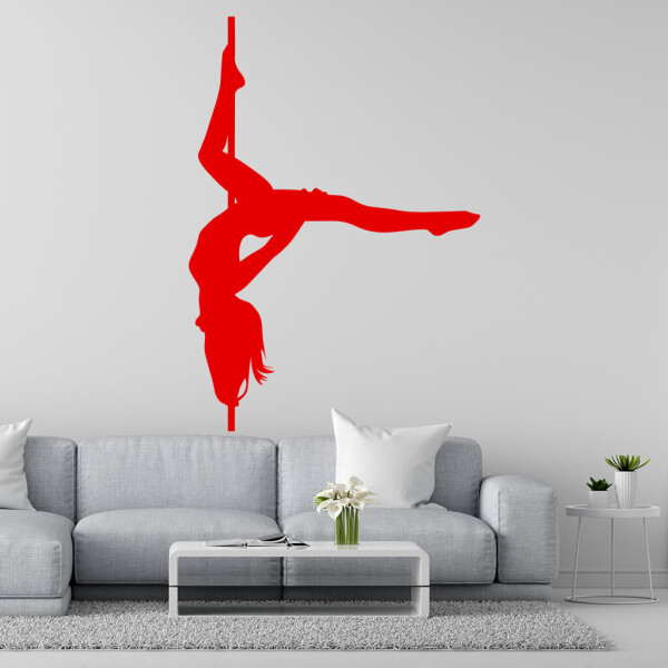 Veselá Stena Samolepka Pole dance Farba: červená, Veľkosť: 60 x 42 cm