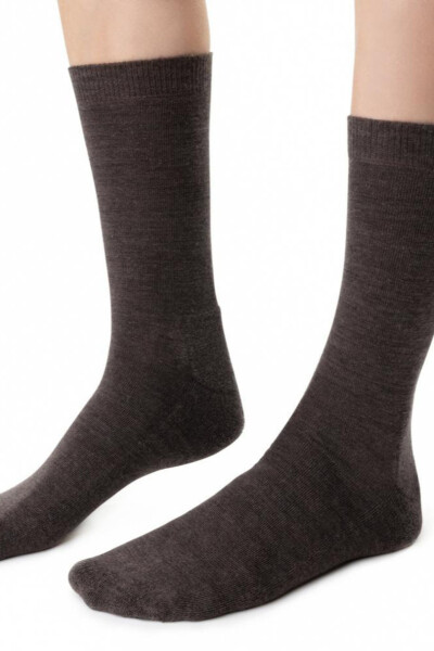 DÁMSKE PONOŽKY Z MERINO VLNY 130 BRONZOVÁ MELANŽE 35-37