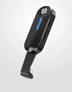 USAMS SJ357 Lightning Dual Adapter vr. LED Svetlá čierna (6958444969657)