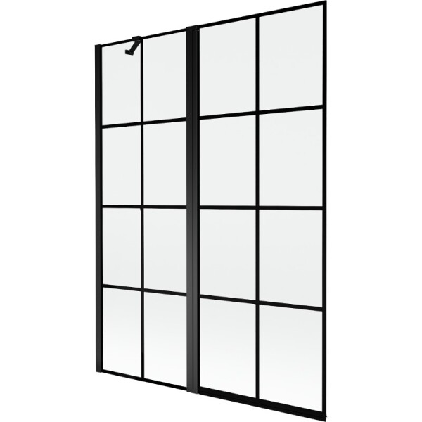 MEXEN - MIST vaňová zástena 130x150 cm 6mm f+s, čierna, dekor, ľavá 8A9-130-011-70-77-L