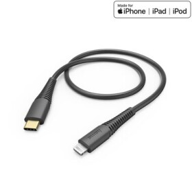 HAMA MFi USB-C Lightning nabíjací amp; dátový kábel pre Apple čierna / 1.5 m (183308-H)