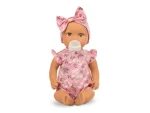 LullaBaby Bábika 35 cm v overale s čelenkou Floral Pink