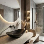 REA - Umývadlo na dosku Royal 60 Black Marble Mat REA-U7478