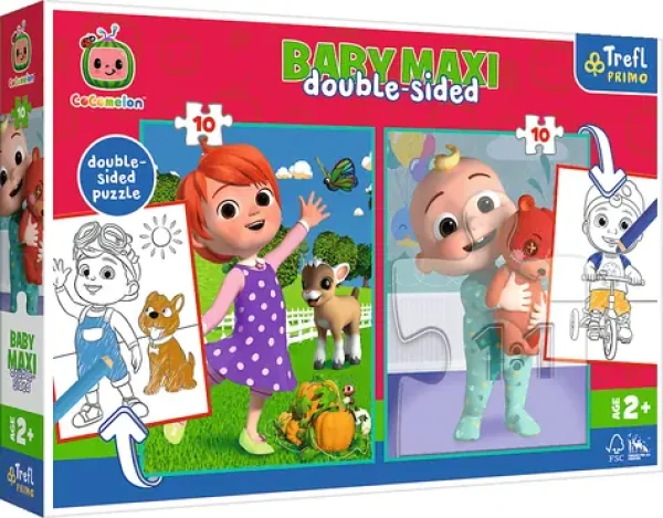 Trefl - Puzzle - Obojstranné puzzle Cocomelon: Veselý deň s priateľmi BABY MAXI
