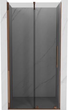 MEXEN/S - Velár posuvné sprchové dvere 120, grafit, ružové zlato 871-120-000-41-60