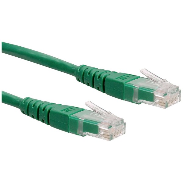 Roline 21.15.1533 RJ45 sieťové káble, prepojovacie káble CAT 6 U/UTP 1.00 m zelená netienený 1 ks; 21.15.1533