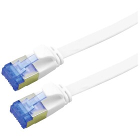 Value 21.99.2165 RJ45 sieťové káble, prepojovacie káble CAT 6A F/UTP 5.00 m biela tienený, plochý, pozlátené kontakty 1 ks; 21.99.2165