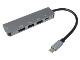 PremiumCord prevodník USB-C na HDMI / Prevodník / USB 3.0 / 2x USB 2.0 / PD / 4K 30Hz (ku31dock15)